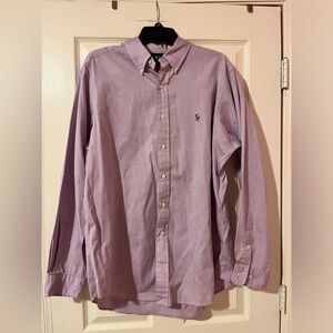 Ralph Lauren Men's 16 1/2 Classic Fit Purple Long Sleeve Button Down Shirt